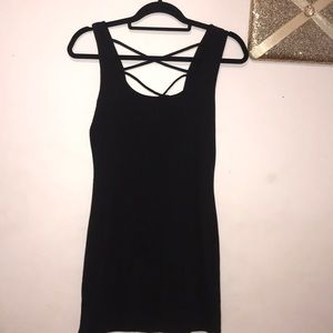 Plain black mini dress